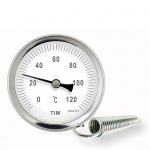 Термометр накладной с пружиной, 63мм, 0-120 С