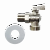 Кран шаровой для подключения с/т приборов угловой с отражателем Н-Н 1/2" х 3/4" 